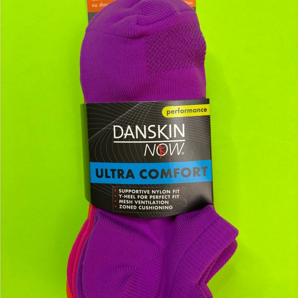 Danskin Ultra Comfort No-Show Athletic Socks - bright vibrant colors